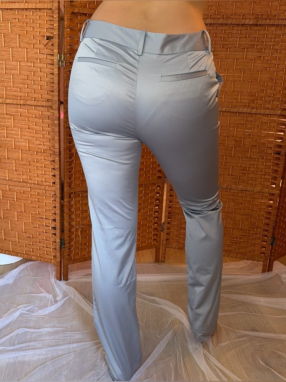 Vertigo Paris Light Silver Satin Trousers